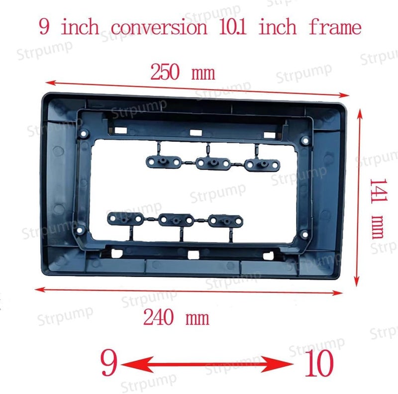 Strpump Store 9'' to 10.1'' Inch Universal Car Radio Stereo Fascia Frame Adapter in Dash Panel Trim Bezel Conversion - Image 2